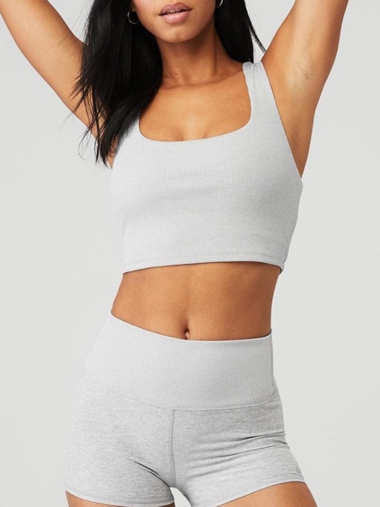 ALO Yoga Tops - Alo Yoga Alosoft Ribbed Chic Bra Tank Gray Size M